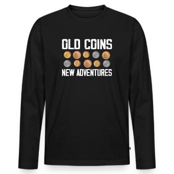 Numismatics Coin Roman Collection - Men's Premium Organic Long Sleeve Shirt - black - Front - Nico (187cm)