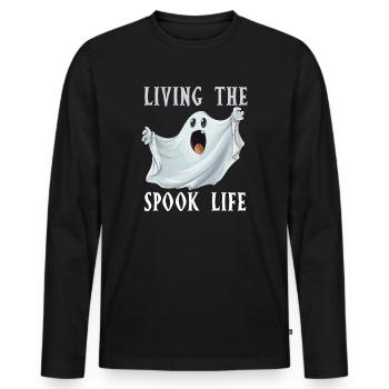 Living The Spook Life Ghost Bait - Men's Premium Organic Long Sleeve Shirt - black - Front - Nico (187cm)