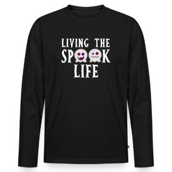 Living The Spook Life Ghost Bait - Männer Premium Bio Langarmshirt - Schwarz - Vorne - Nico (187cm)
