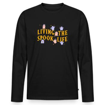 Vivre la vie fantôme Spook Life Appât - T-shirt manches longues Premium bio Homme - noir - Devant - Nico (187cm)
