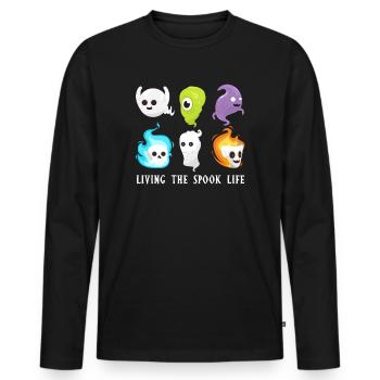 Living The Spook Life Ghost Bait - Men's Premium Organic Long Sleeve Shirt - black - Front - Nico (187cm)