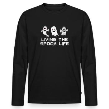 Vivre la vie fantôme Spook Life Appât - T-shirt manches longues Premium bio Homme - noir - Devant - Nico (187cm)