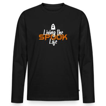 Living The Spook Life Ghost Bait - Men's Premium Organic Long Sleeve Shirt - black - Front - Nico (187cm)