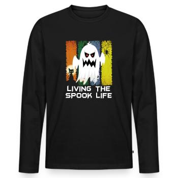Living The Spook Life Ghost Bait - Men's Premium Organic Long Sleeve Shirt - black - Front - Nico (187cm)