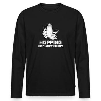 Eintauchen ins Abenteuer Frösche Natur Freude - Männer Premium Bio Langarmshirt - Schwarz - Vorne - Nico (187cm)