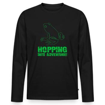 Eintauchen ins Abenteuer Frösche Natur Freude - Männer Premium Bio Langarmshirt - Schwarz - Vorne - Nico (187cm)