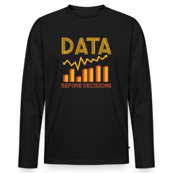 Daten oder es ist nicht passiert für Studenten - Männer Premium Bio Langarmshirt - Schwarz - Vorne - Nico (187cm)