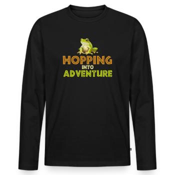 Eintauchen ins Abenteuer Frösche Natur Freude - Männer Premium Bio Langarmshirt - Schwarz - Vorne - Nico (187cm)