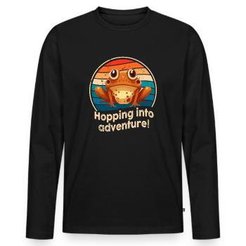 Eintauchen ins Abenteuer Frösche Natur Freude - Männer Premium Bio Langarmshirt - Schwarz - Vorne - Nico (187cm)