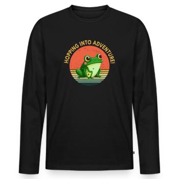 Eintauchen ins Abenteuer Frösche Natur Freude - Männer Premium Bio Langarmshirt - Schwarz - Vorne - Nico (187cm)