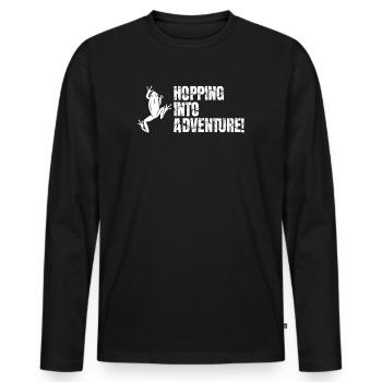 Eintauchen ins Abenteuer Frösche Natur Freude - Männer Premium Bio Langarmshirt - Schwarz - Vorne - Nico (187cm)