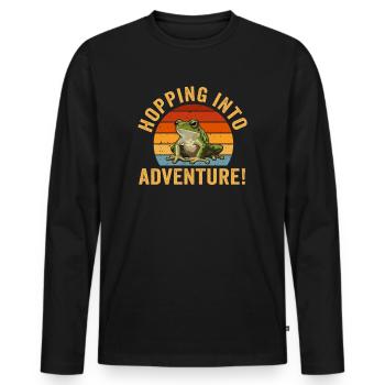 Eintauchen ins Abenteuer Frösche Natur Freude - Männer Premium Bio Langarmshirt - Schwarz - Vorne - Nico (187cm)