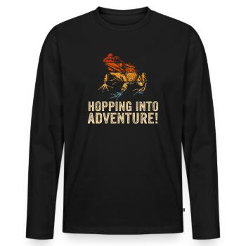 Eintauchen ins Abenteuer Frösche Natur Freude - Männer Premium Bio Langarmshirt - Schwarz - Vorne - Nico (187cm)