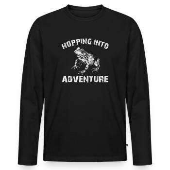 Eintauchen ins Abenteuer Frösche Natur Freude - Männer Premium Bio Langarmshirt - Schwarz - Vorne - Nico (187cm)