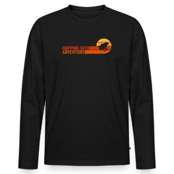 Saut dans l’aventure grenouilles nature joie - T-shirt manches longues Premium bio Homme - noir - Devant - Nico (187cm)