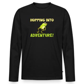 Eintauchen ins Abenteuer Frösche Natur Freude - Männer Premium Bio Langarmshirt - Schwarz - Vorne - Nico (187cm)