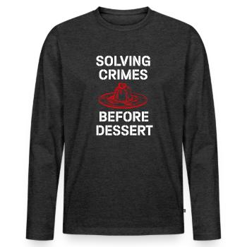 Murder Mystery Dinner Fun Night - Men's Premium Organic Long Sleeve Shirt - heather anthracite - Front - Nico (187cm)