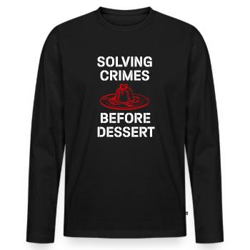 Murder Mystery Dinner Fun Night - Men's Premium Organic Long Sleeve Shirt - black - Front - Nico (187cm)
