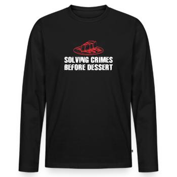 Krimi-Dinner-Spaß-Nacht - Männer Premium Bio Langarmshirt - Schwarz - Vorne - Nico (187cm)