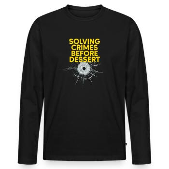 Krimi-Dinner-Spaß-Nacht - Männer Premium Bio Langarmshirt - Schwarz - Vorne - Nico (187cm)