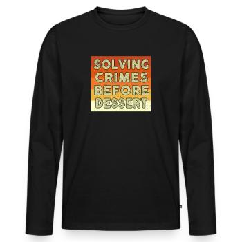 Murder Mystery Dinner Fun Night - Men's Premium Organic Long Sleeve Shirt - black - Front - Nico (187cm)