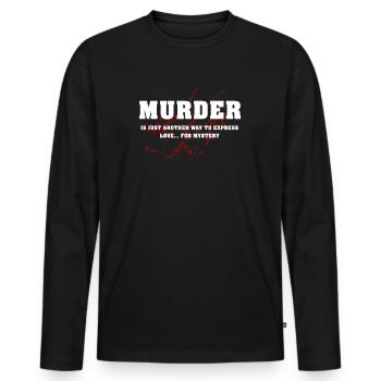 Murder Mystery Dinner Fun Night - Men's Premium Organic Long Sleeve Shirt - black - Front - Nico (187cm)