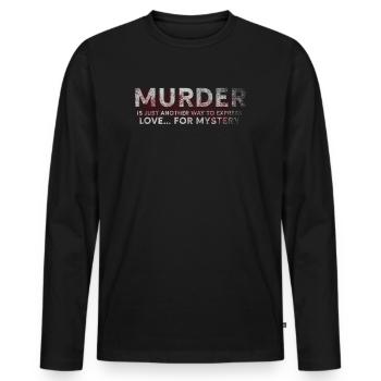 Murder Mystery Dinner Fun Night - Men's Premium Organic Long Sleeve Shirt - black - Front - Nico (187cm)