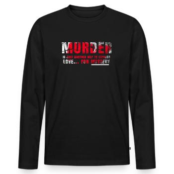Murder Mystery Dinner Fun Night - Men's Premium Organic Long Sleeve Shirt - black - Front - Nico (187cm)