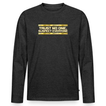 Murder Mystery Dinner Fun Night - Men's Premium Organic Long Sleeve Shirt - heather anthracite - Front - Nico (187cm)