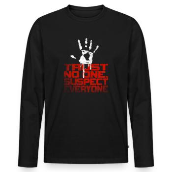 Krimi-Dinner-Spaß-Nacht - Männer Premium Bio Langarmshirt - Schwarz - Vorne - Nico (187cm)