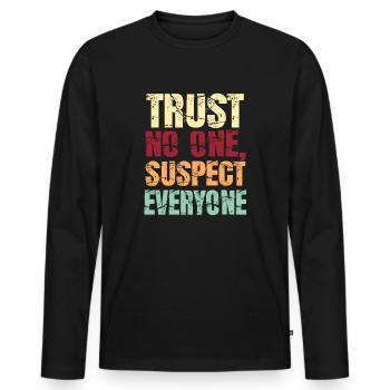 Murder Mystery Dinner Fun Night - Men's Premium Organic Long Sleeve Shirt - black - Front - Nico (187cm)