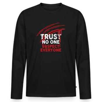 Murder Mystery Dinner Fun Night - Men's Premium Organic Long Sleeve Shirt - black - Front - Nico (187cm)
