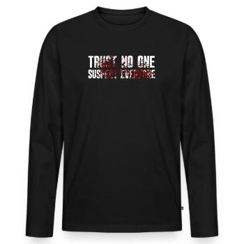 Murder Mystery Dinner Fun Night - Men's Premium Organic Long Sleeve Shirt - black - Front - Nico (187cm)