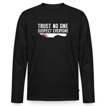 Murder Mystery Dinner Fun Night - Men's Premium Organic Long Sleeve Shirt - black - Front - Nico (187cm)