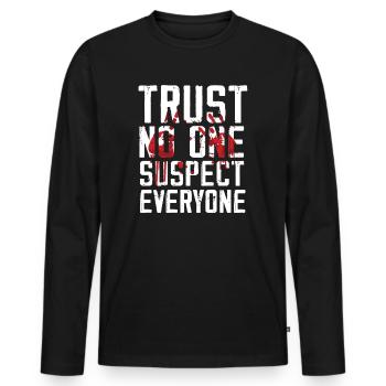 Murder Mystery Dinner Fun Night - Men's Premium Organic Long Sleeve Shirt - black - Front - Nico (187cm)