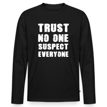 Krimi-Dinner-Spaß-Nacht - Männer Premium Bio Langarmshirt - Schwarz - Vorne - Nico (187cm)