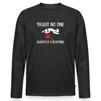 Murder Mystery Dinner Fun Night - Men's Premium Organic Long Sleeve Shirt - heather anthracite - Front - Nico (187cm)