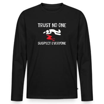 Krimi-Dinner-Spaß-Nacht - Männer Premium Bio Langarmshirt - Schwarz - Vorne - Nico (187cm)