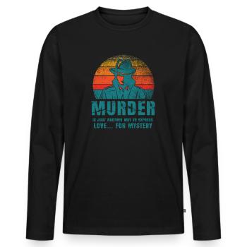 Krimi-Dinner-Spaß-Nacht - Männer Premium Bio Langarmshirt - Schwarz - Vorne - Nico (187cm)