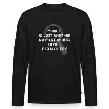 Murder Mystery Dinner Fun Night - Men's Premium Organic Long Sleeve Shirt - black - Front - Nico (187cm)