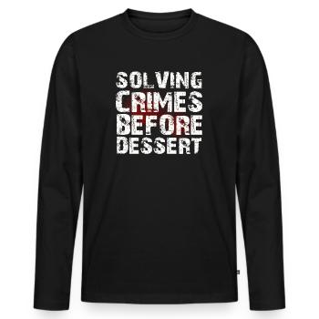 Krimi-Dinner-Spaß-Nacht - Männer Premium Bio Langarmshirt - Schwarz - Vorne - Nico (187cm)