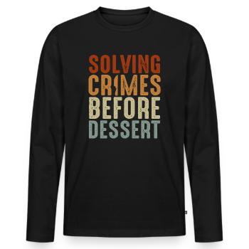 Murder Mystery Dinner Fun Night - Men's Premium Organic Long Sleeve Shirt - black - Front - Nico (187cm)