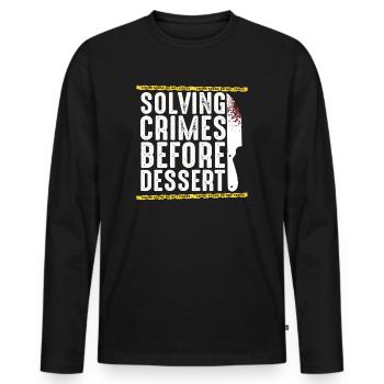 Murder Mystery Dinner Fun Night - Men's Premium Organic Long Sleeve Shirt - black - Front - Nico (187cm)
