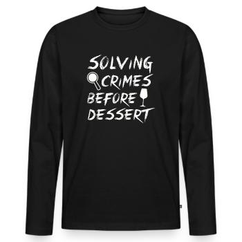Murder Mystery Dinner Fun Night - Men's Premium Organic Long Sleeve Shirt - black - Front - Nico (187cm)