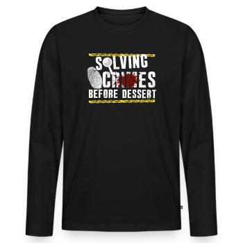 Murder Mystery Dinner Fun Night - T-shirt manches longues Premium bio Homme - noir - Devant - Nico (187cm)