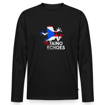 Taíno spiegelt den Stolz seiner karibischen Abstammung wider - Männer Premium Bio Langarmshirt - Schwarz - Vorne - Nico (187cm)