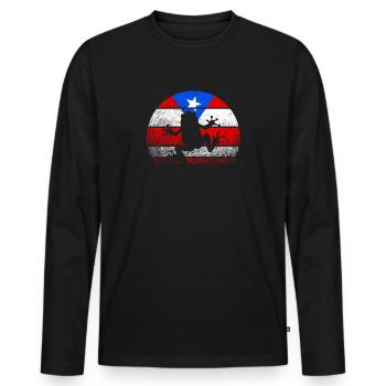 Taino fait écho à l’héritage portoricain des Coqui - T-shirt manches longues Premium bio Homme - noir - Devant - Nico (187cm)