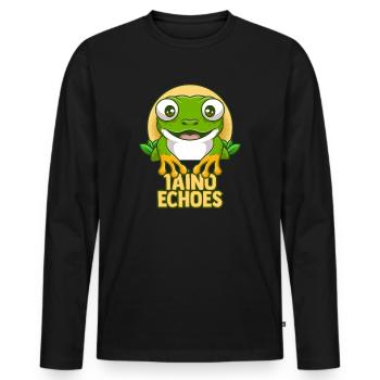 Taíno Echoes Caribbean Ancestry Pride - Men's Premium Organic Long Sleeve Shirt - black - Front - Nico (187cm)