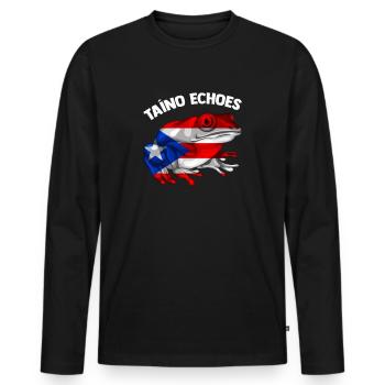 Taíno fait écho à la fierté de l’ascendance caribéenne - T-shirt manches longues Premium bio Homme - noir - Devant - Nico (187cm)