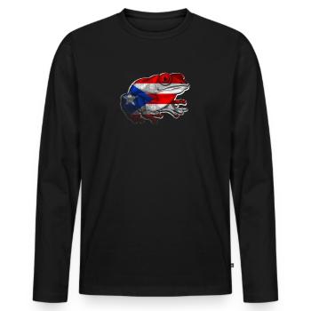 Taíno Echoes Caribbean Ancestry Pride - Men's Premium Organic Long Sleeve Shirt - black - Front - Nico (187cm)